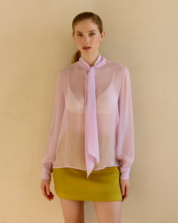 Silk chiffon shirt - Pale Purple