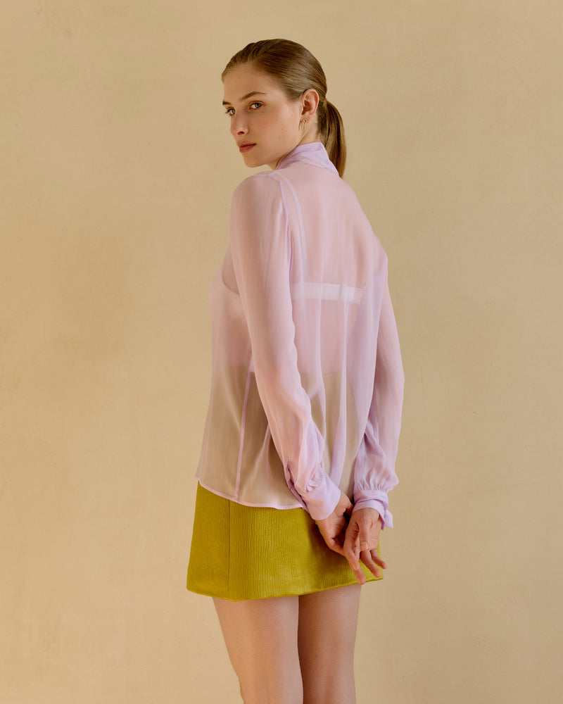 Silk chiffon shirt - Pale Purple