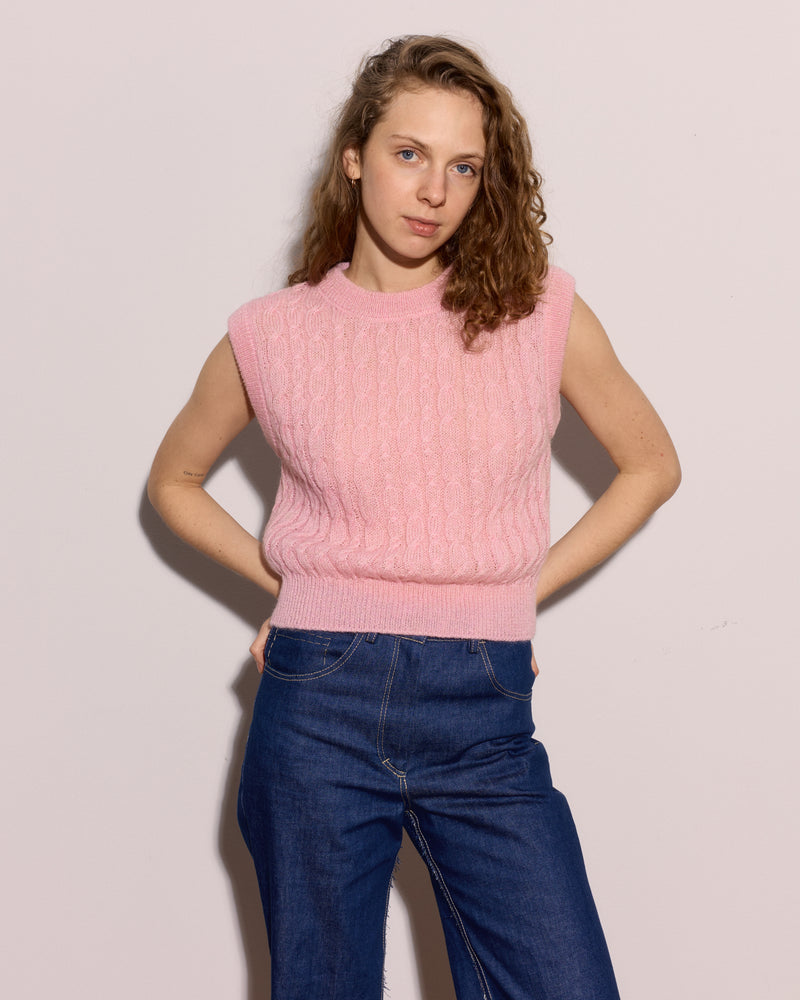 Knitted Vest - Pink