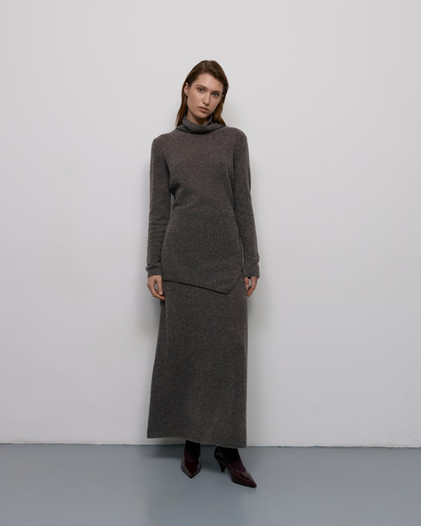 Bouclé maxi skirt - Gray