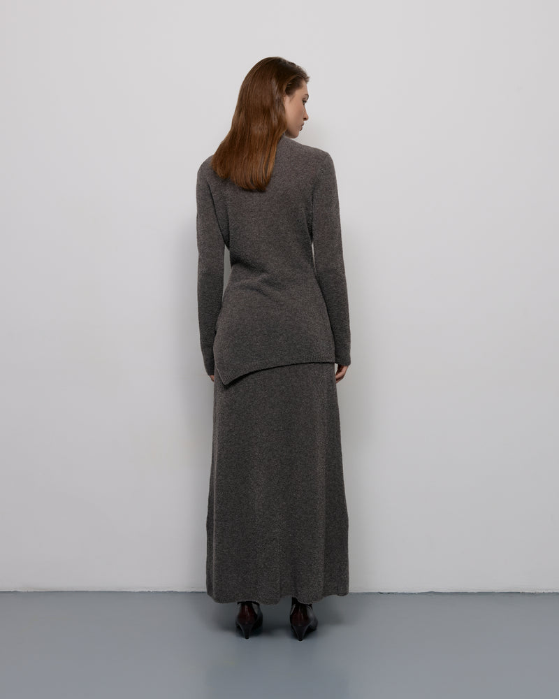 Asymmetric bouclé sweater - Gray