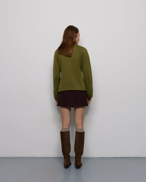 Fitted cardigan - Olive green