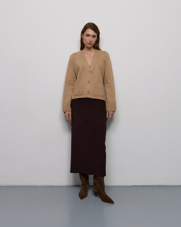 Fitted cardigan - Camel