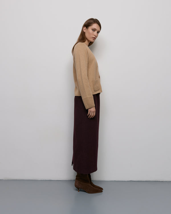 Fitted cardigan - Camel