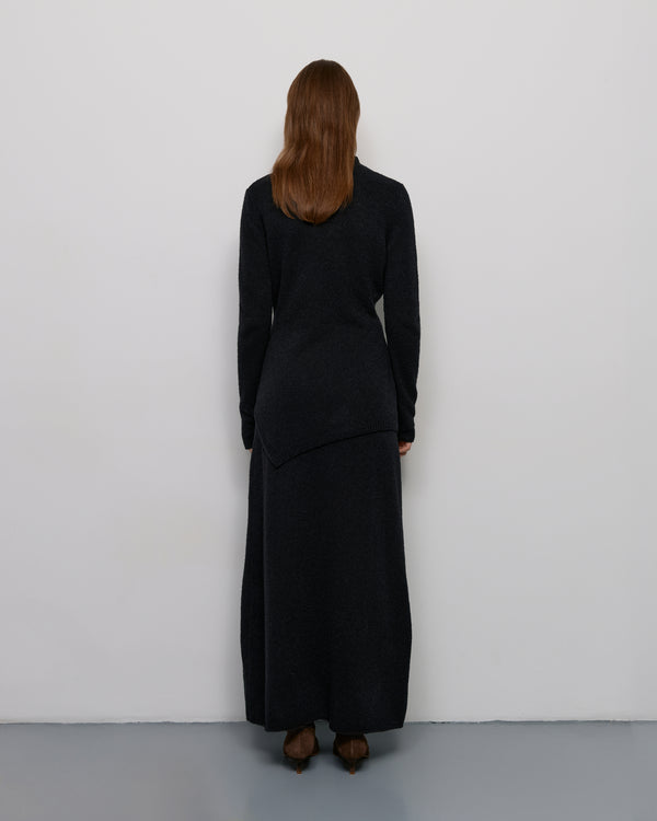 Bouclé maxi skirt - Black