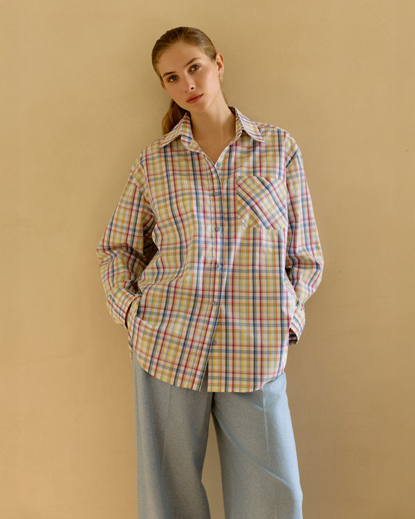 Plaid shirt - Blue-yellow