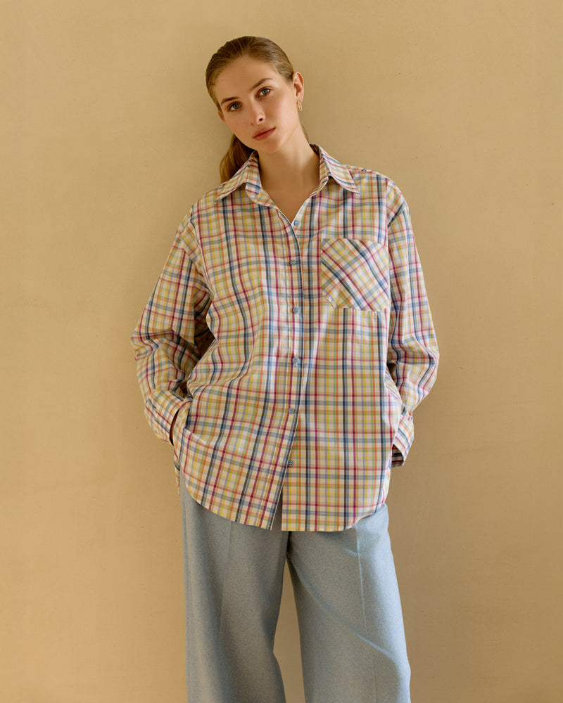 Plaid shirt - Blue-yellow