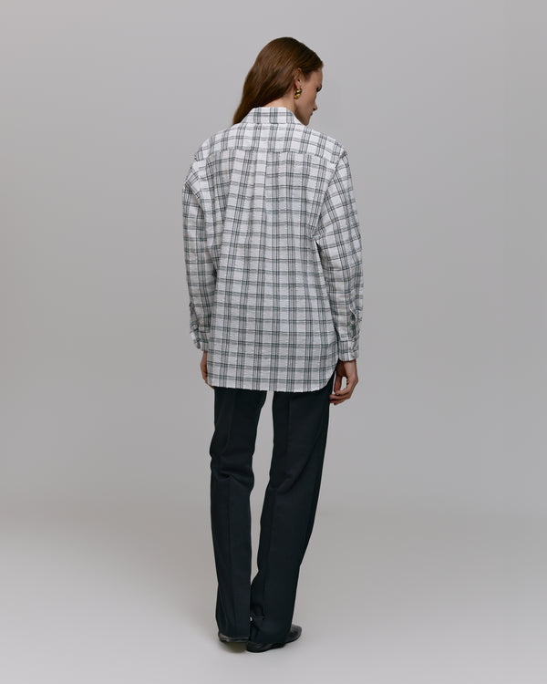 Plaid shirt - White-black