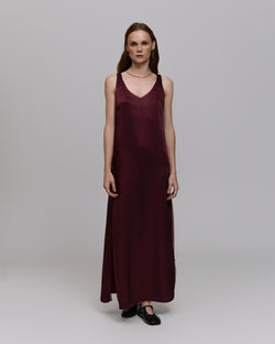 Maxi dress with slits - Burgundy