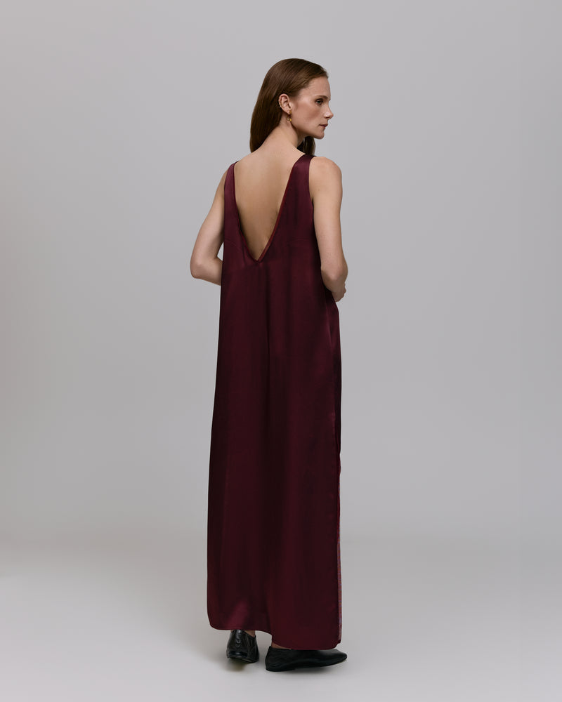 Maxi dress with slits - Burgundy