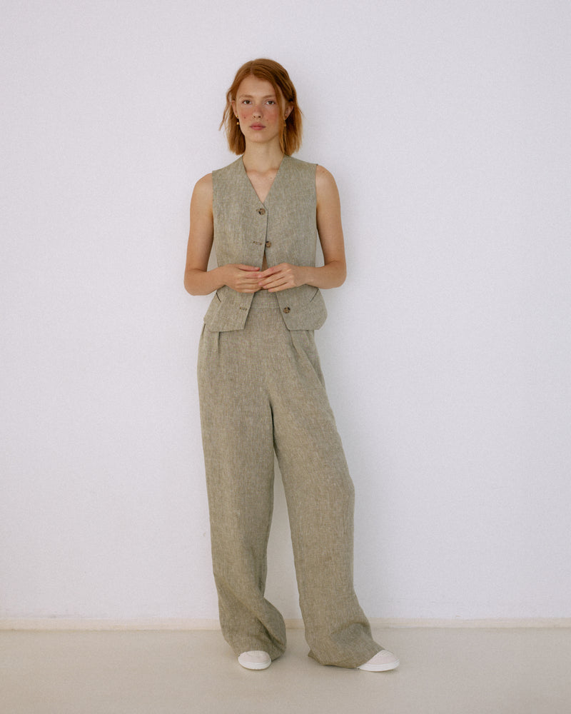 Linen pants olive