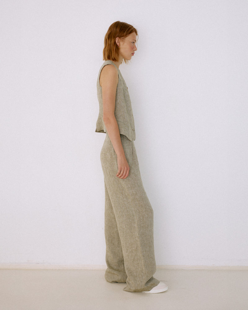 Linen pants olive