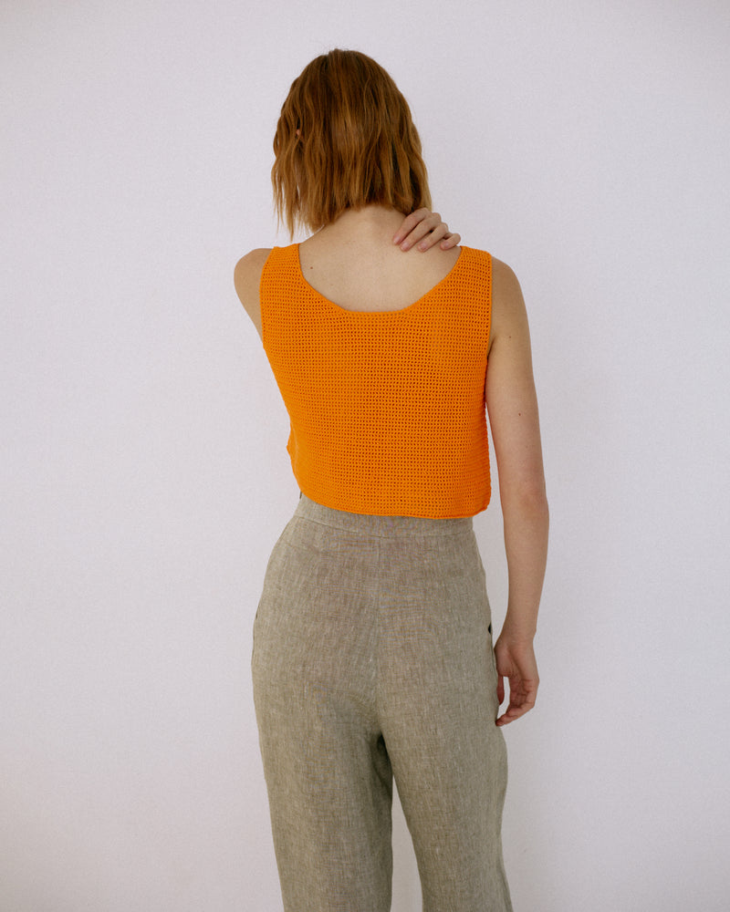 Crocheted  top orange