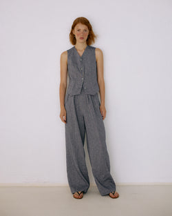 Linen pants blue