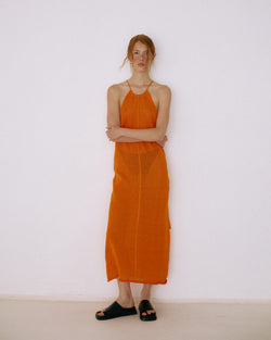 Лляна сукня помаранчева