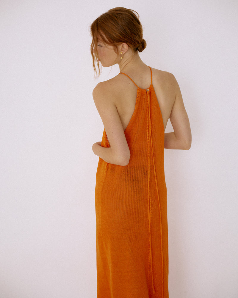 Лляна сукня помаранчева