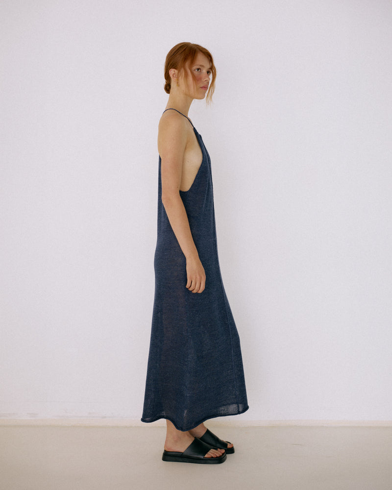 Linen dress blue