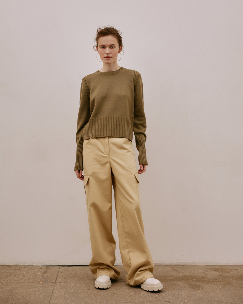 Wool sweater khaki