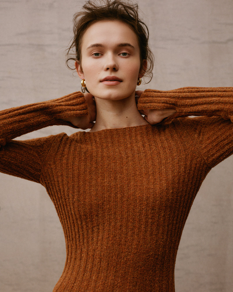 Wool dress terracotta