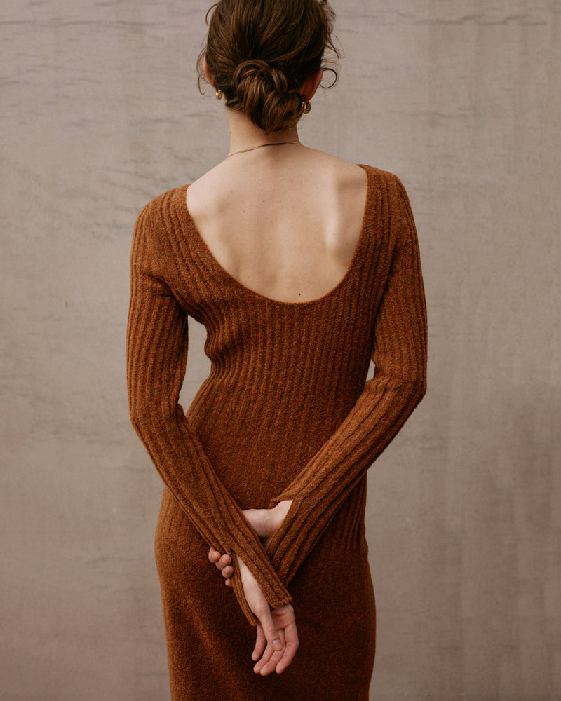 Wool dress terracotta