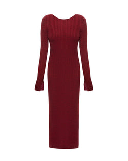 Wool dress burgundy