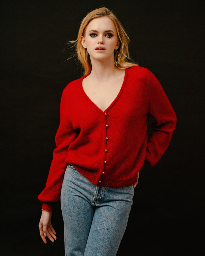 Cardigan Festif rouge