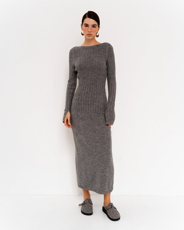 Wool dress gray