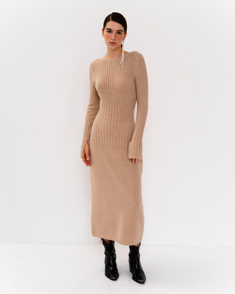 Wool dress beige
