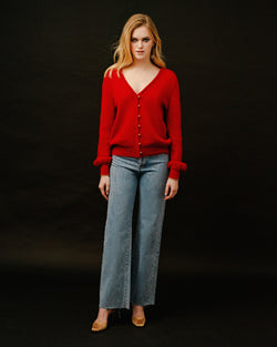 Cardigan Festif rouge