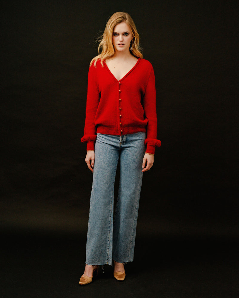 Cardigan Festif rouge