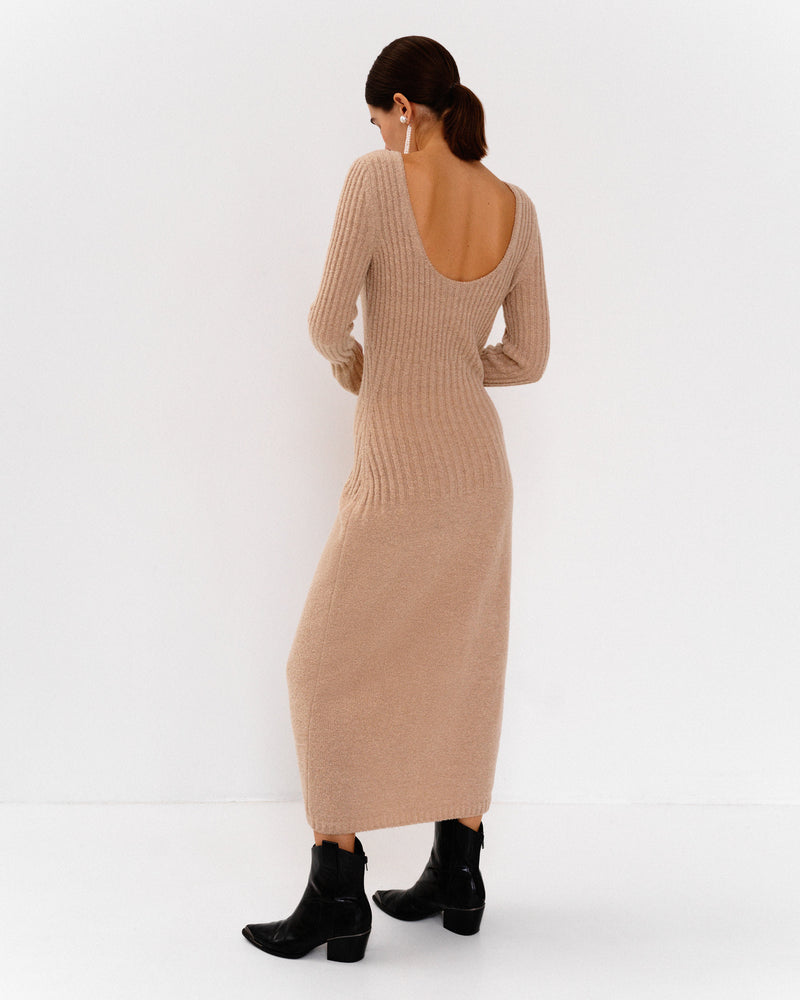 Wool dress beige